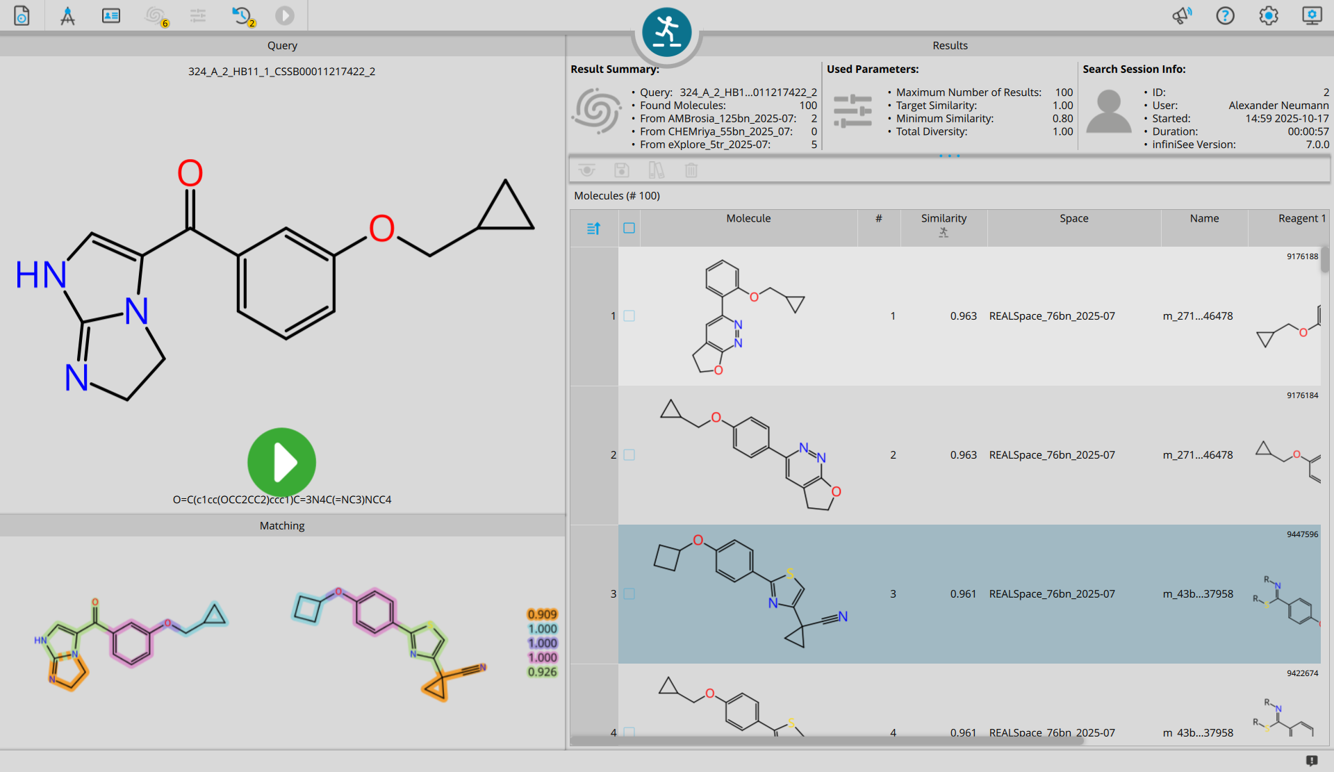 infiniSee 搜索结果界面
