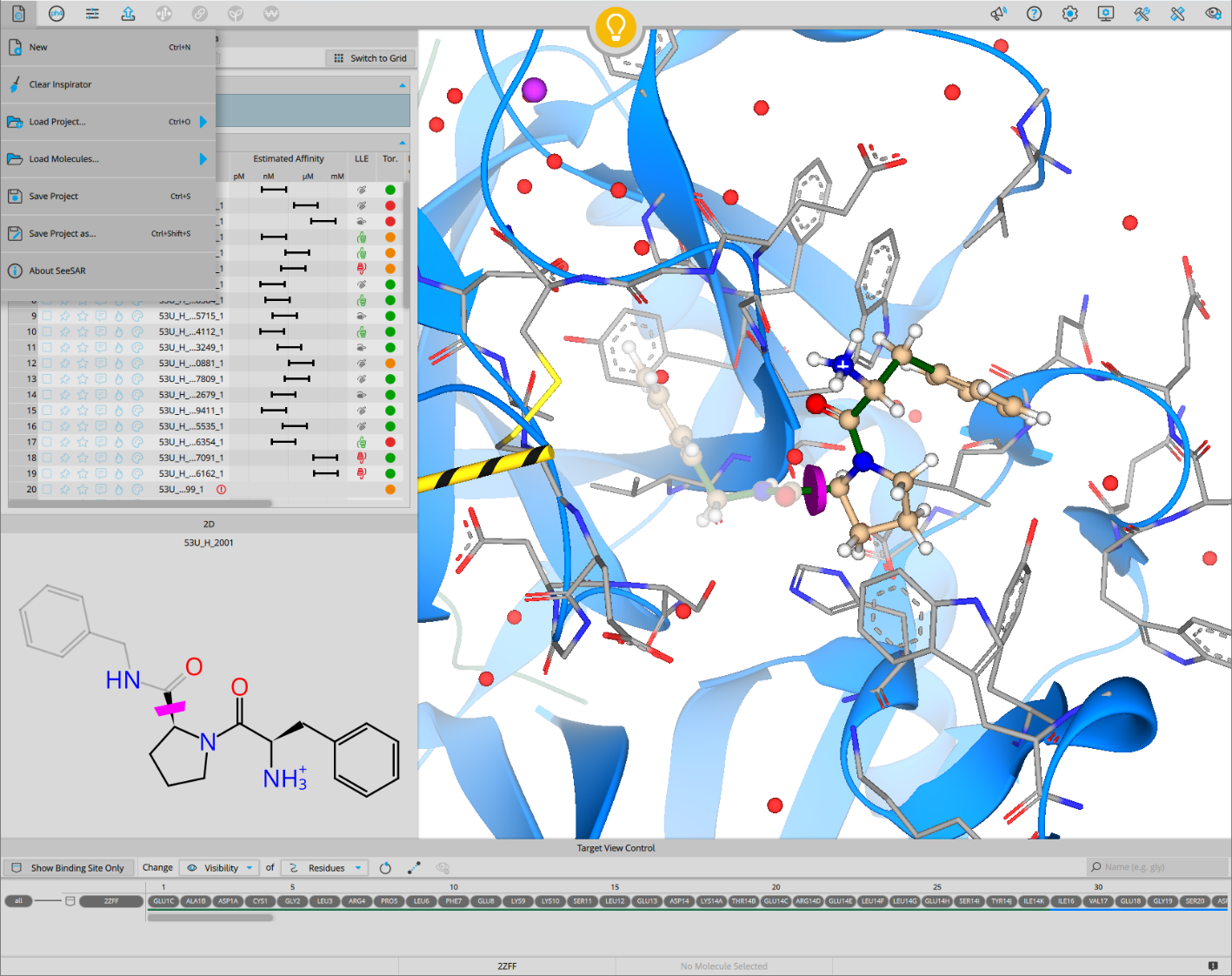 SeeSAR Inspirator 模式 — 分子设计灵感生成